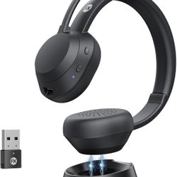 FXWONTY Wireless Headset, Wireless Headphones with Mic(AI Noise Cancelling)