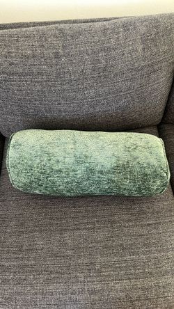 Cylinder pillow in emerald green