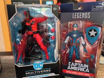 Batman and Captain America action figures