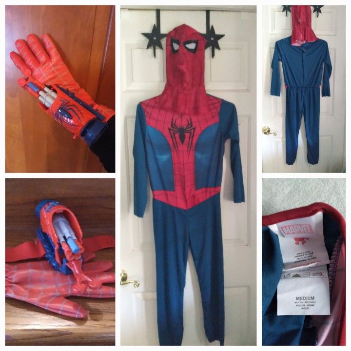 Kids Marvel Spiderman Costume - Size Medium (6 -7)