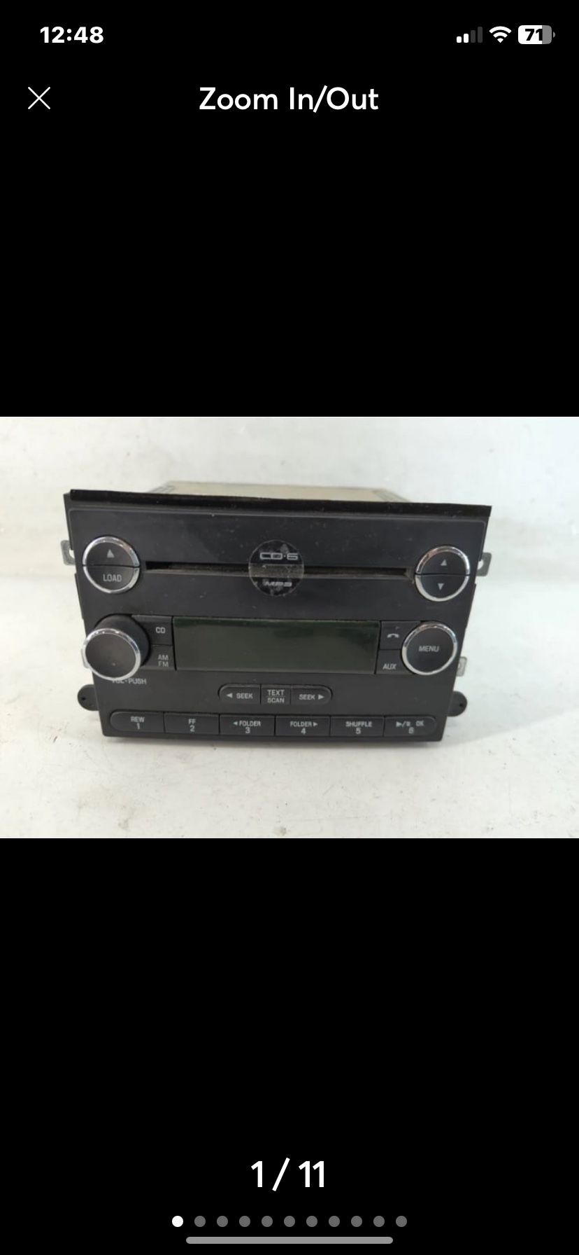2006-2009 FORD GENUINE FUSION RADIO AM FM CD PLAYER RECEIVER REPLACEMENT P/N:8E5T-18C815-DB FITS FITS 2006 2007 2008 2009 OEM USED AUTO PARTS.