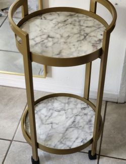Round Wine Cart With Handle