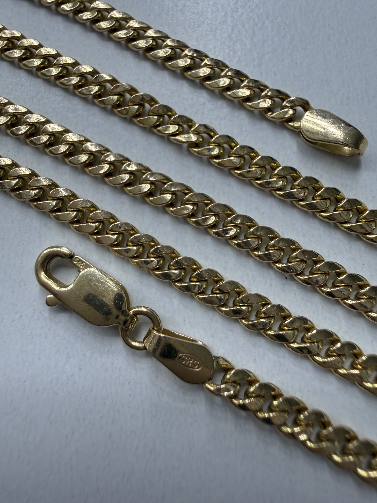 Real 14k Yellow Gold Miami Cuban Link Chain 16” Inches Long 3mm Wide