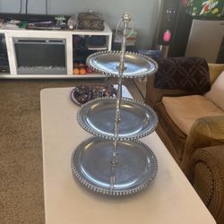 Silver Three Layers Serveware 