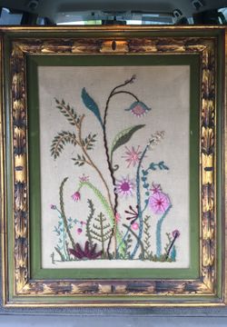 Vintage Needle Point Framed Art