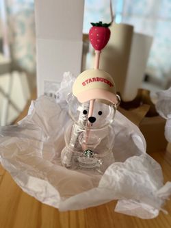 Bearista glass pink drink cup