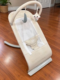 Baby Bouncer/Rocker with Hanging Toys – Beige/Cream