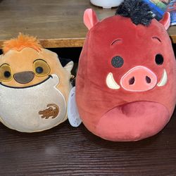 Squishmallows LION KING 30th Anniversary Timon + Pumba plushies W/Tags (x2)
