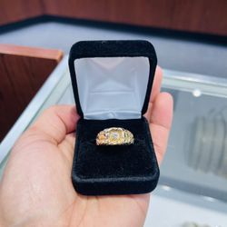 Gold Nugget Diamond Ring