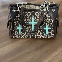 : Montana West Turquoise Cross Western Purse