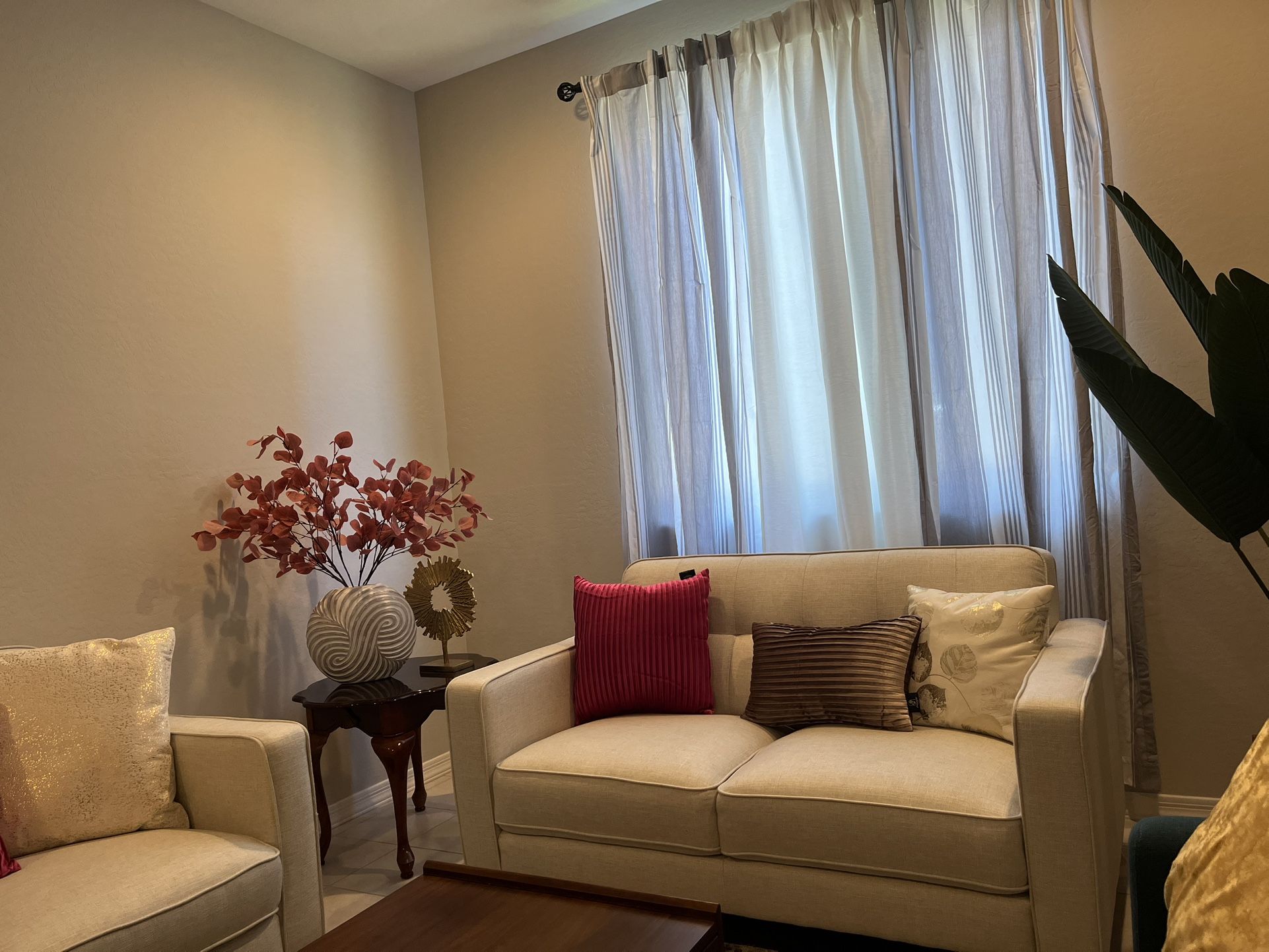 Sofa, Living Spaces and end Table