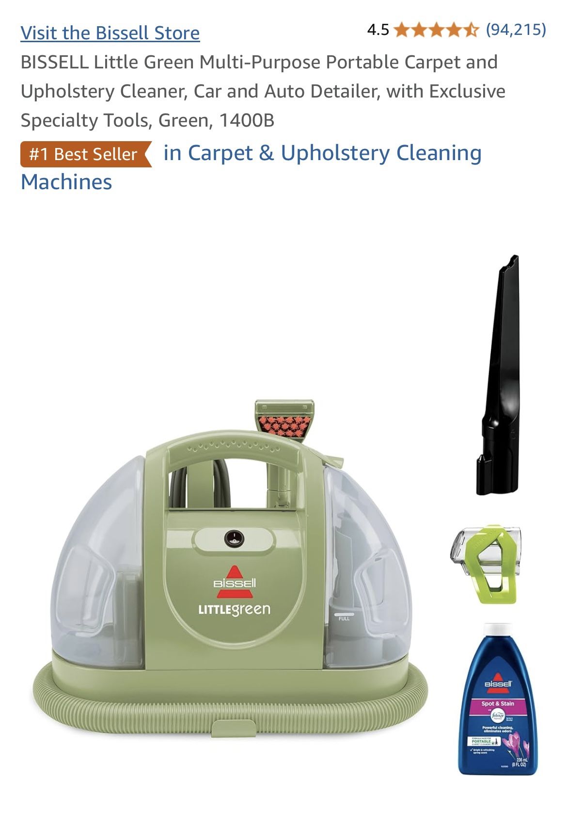 Brand New Bissell Little Green Multi-Purpose Portable Carpet and Upholstery Cleaner