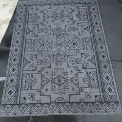 (2) Ruggable Leelu 6x9 + Damali 5x7 Black & White Washable Rugs w/ Pads – Excellent