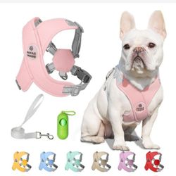 Pet Harness with leash And Poop Bags.  Pink. Size S. 