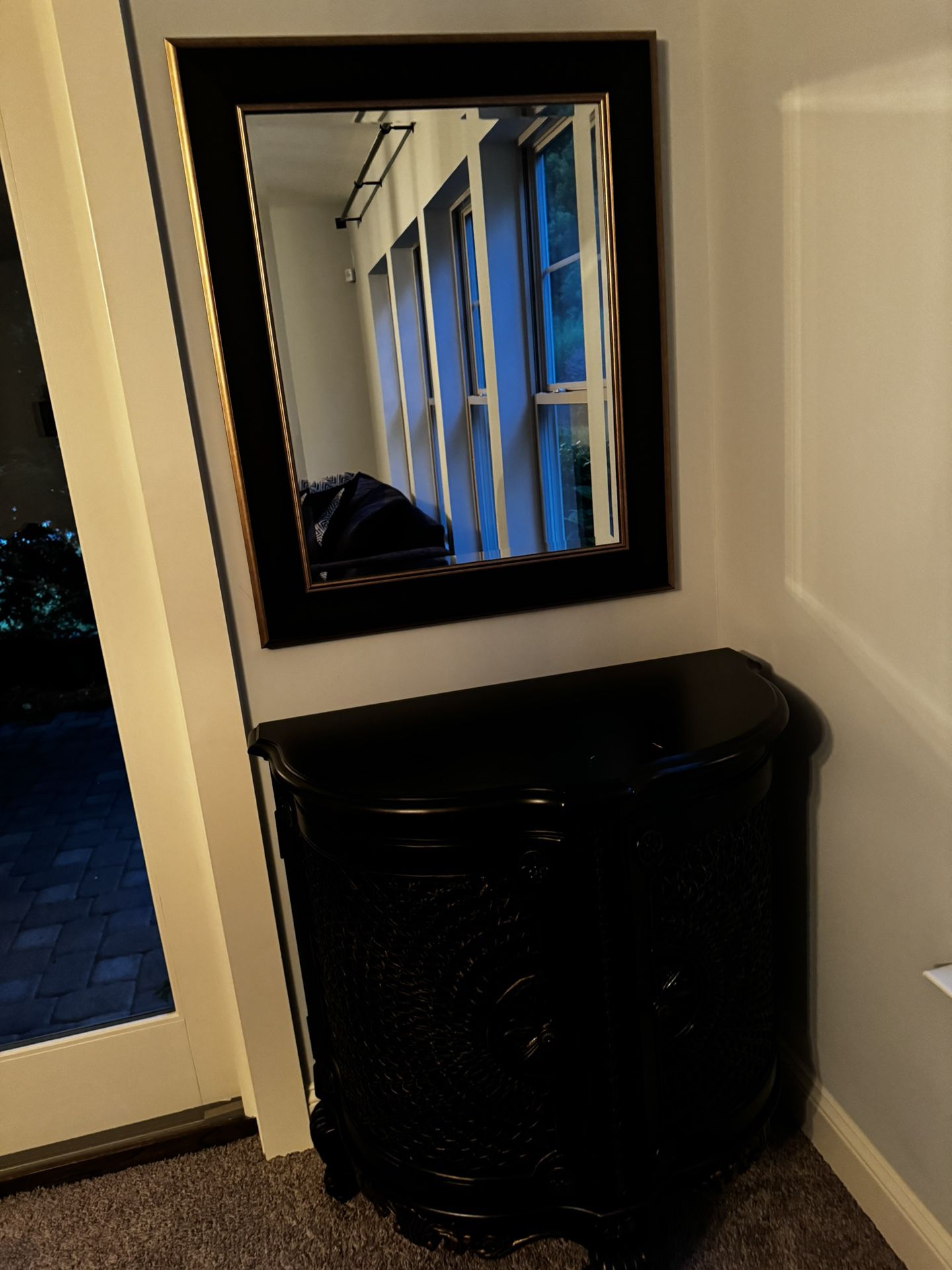 Mirror and Accent Storage Cabinet 