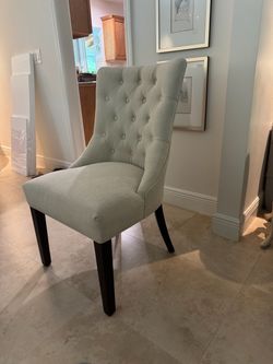 Set of 6 Pottery Barn Hayes Tufted Upholstered Dining Chairs