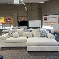 Big Soft Cream Beige Sectional Couch
