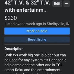 Good Working Tv And Entertainment Center