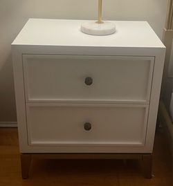 White Two-Drawer Nightstand