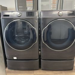 Washer And Dryer Samsung Jumbo Con Pedestal 