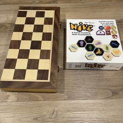 2 Like New Board Games - Chess and Hive