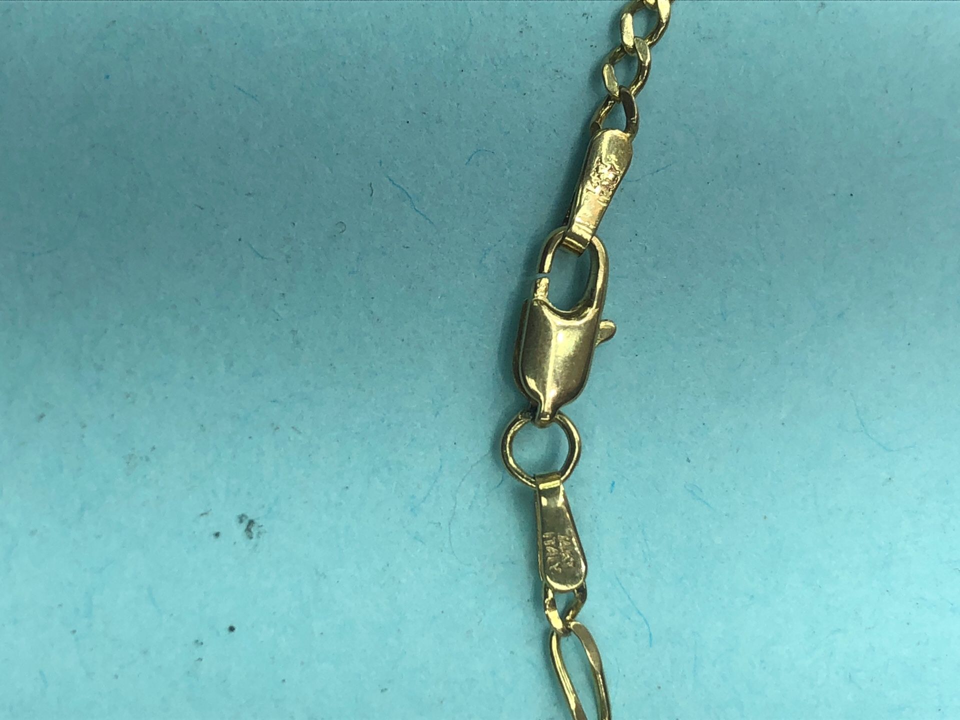 14k gold chain and virgin charm both 14k for Sale in Los Angeles, CA