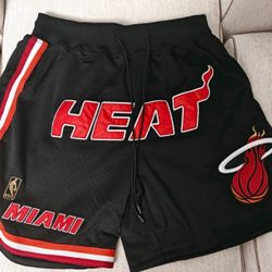 Miami Heat embroidered basketball shorts