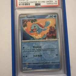 Squirtle Pokemon Center 151 Psa10 Pokemon Card Slab