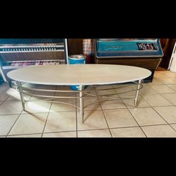 Retro wood and chrome Mid century coffee table