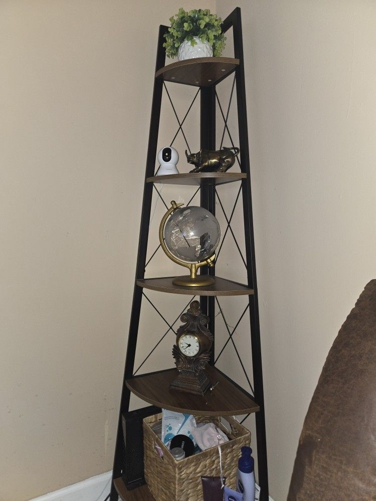 Wood Corner Shelf 70 Inch Tall