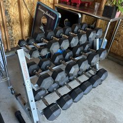Dumbbell Set with Weight Rack