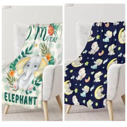 Blanket Gift - 40x50 Inches Cute Blankets for Girls & Boys - Dark Blue Soft Fuzzy Throw for Couch