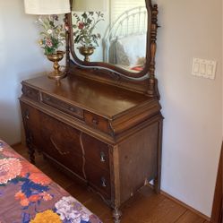 Antique Dresser And Mirror