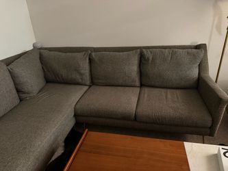 Gray Fabric L-Shaped Sectional Sofa West Elm Andes