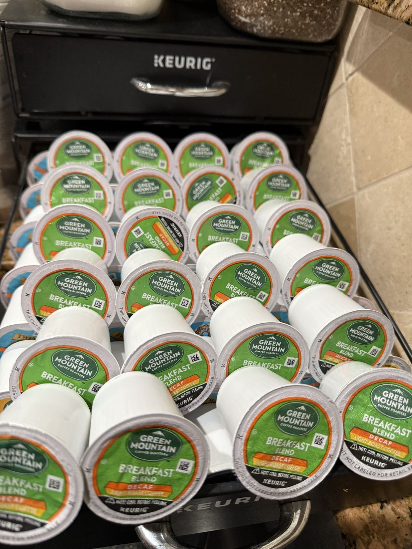 28 Keurig K Cup Capsules Decaf Coffee Pods - Name Brand, Arabica coffee that are Kosher with No Allergens & NonGMO