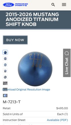 Mustang Dark horse Shift Knob Ti