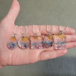 Custom Handmade Necklaces 18" Chain Resin