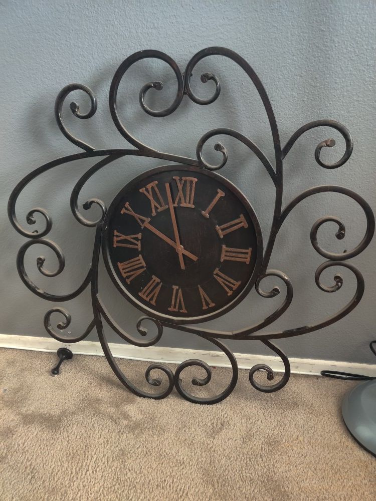 Wrought Iron Design Clock