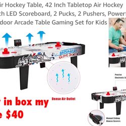 New in box tabletop 42” air hockey table $40 cash only East Palmdale 