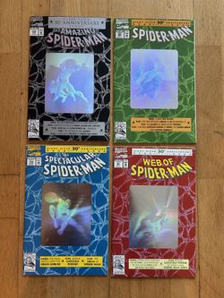 Amazing Web Spectacular Spider-Man Hologram Marvel 4 Comic Book Set 1992