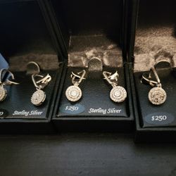 1/4 Carat Sterling Silver Earrings