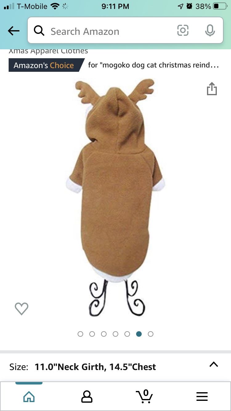 Dog Christmas Reindeer Sweater Size M