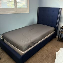 Navy Blue Twin Bed Frame 