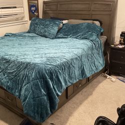 Canes Furniture King Sized Bed Frame With Drawers Six