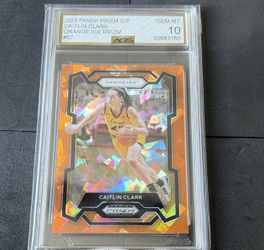 2024 Panini Prizm Draft Picks Caitlin Clark #57 RC Orange Ice Prizm AGS 10 Iowa