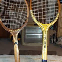 Two Vintage Wood Tennis Rackets 