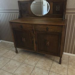 Antique Cabinet With Mirror