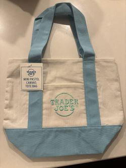 🩵 Trader Joes Mini Canvas Tote Easter Edition