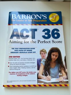 Barron's ACT 36 Aiming for the Perfect Score 2nd Edition Study Guide Book