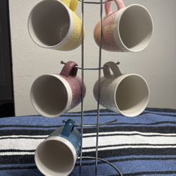 Coffee Cups & Holder
